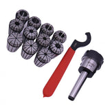 Max ER32 Chuck MT2 Shank Spanner with 11 PC Collet Set For Workholding Engraving