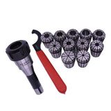 Max ER32 Chuck MT2 Shank Spanner with 11 PC Collets Set For Home Garden Use