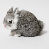 Max Simulation Relastic Rabbit Home Decorations- 13x7x10cm Gray
