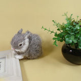 Max Simulation Relastic Rabbit Home Decorations- 13x7x10cm Gray