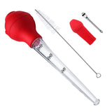 Max Turkey Baster Set Silicone Bulb Meat Injector Needle with Cleaning Brush