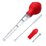 Max Turkey Baster Set Silicone Bulb Meat Injector Needle with Cleaning Brush