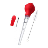 Max Turkey Baster Set Silicone Bulb Meat Injector Needle with Cleaning Brush