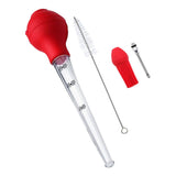 Max Turkey Baster Set Silicone Bulb Meat Injector Needle with Cleaning Brush