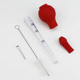 Max Turkey Baster Set Silicone Bulb Meat Injector Needle with Cleaning Brush