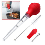 Max Turkey Baster Set Silicone Bulb Meat Injector Needle with Cleaning Brush