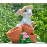 Max Rabbit Shaped Home Decoration Succulent Flower Pots White Rabbit