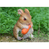 Max Resin Miniature Craft Rabbit Figurines Fairy Garden Decor A-Eating Carrots