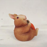 Max Resin Miniature Craft Rabbit Figurines Fairy Garden Decor C-Holding Carrots