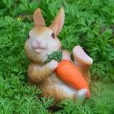 Max Resin Miniature Craft Rabbit Figurines Fairy Garden Decor C-Holding Carrots