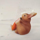 Max Resin Miniature Craft Rabbit Figurines Fairy Garden Decor C-Holding Carrots