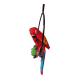 Max Lifelike Hanging Artificial Parrot Statue Perch on Metal Ring Patio Decor