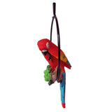 Max Lifelike Hanging Artificial Parrot Statue Perch on Metal Ring Patio Decor
