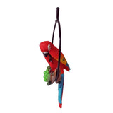 Max Lifelike Hanging Artificial Parrot Statue Perch on Metal Ring Patio Decor