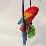Max Lifelike Hanging Artificial Parrot Statue Perch on Metal Ring Patio Decor