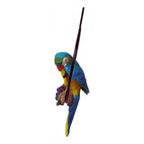Max Hanging Parrot Statue Sculpture On Iron Round Ring  B