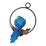 Max Hanging Parrot Statue Sculpture On Iron Round Ring  B