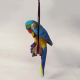Max Hanging Parrot Statue Sculpture On Iron Round Ring  B