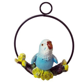 Max Hanging Parrot Statue Sculpture On Iron Round Ring  E