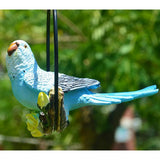 Max Hanging Parrot Statue Sculpture On Iron Round Ring  E