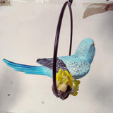 Max Hanging Parrot Statue Sculpture On Iron Round Ring  E