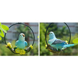 Max Hanging Parrot Statue Sculpture On Iron Round Ring  E
