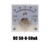 Max DC Ammeter Analog Panel Meter Amp Meter Current Gauge Pointer Type 50uA
