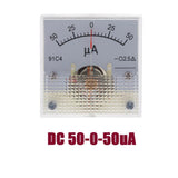 Max DC Ammeter Analog Panel Meter Amp Meter Current Gauge Pointer Type 50uA