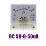Max DC Ammeter Analog Panel Meter Amp Meter Current Gauge Pointer Type 50uA