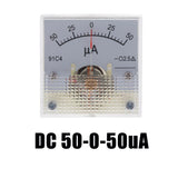 Max DC Ammeter Analog Panel Meter Amp Meter Current Gauge Pointer Type 50uA