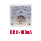 Max DC Ammeter Analog Panel Meter Amp Meter Current Gauge Pointer Type 100uA