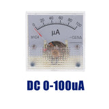 Max DC Ammeter Analog Panel Meter Amp Meter Current Gauge Pointer Type 100uA