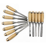 Max 12Pcs Professional Woodworking Carving Hand Tool Set with Carrying Case