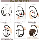 Max Detachable Wig Holder Hanger Organizer Stand Stable Household Black Portable