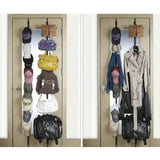 Max Maxb 8-Hook Over Door Hanger Bag Clothes Hat Umbrella Organizer Holder Rack Black