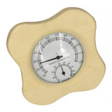 Max Wooden Sauna Room Thermometer and Hygrometer Flower Shaped