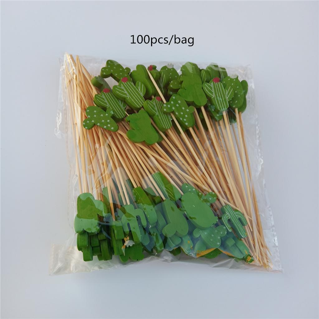 Maxbell  100pcs Bamboo Appetizer Toothpicks Wooden Cocktail Sticks Party Decoration