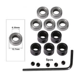 Max Maxb Router Bit Top and Shank Bearings Accessory 5pcs Inner 6.35mm Outer 12.7mm