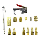 Max 14pcs Zinc Alloy Air Blow Gun Kit Air Tool Compressor Connect Plug 1/4'' NPT
