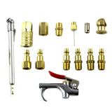 Max 14pcs Zinc Alloy Air Blow Gun Kit Air Tool Compressor Connect Plug 1/4'' NPT