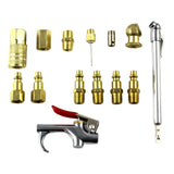 Max 14pcs Zinc Alloy Air Blow Gun Kit Air Tool Compressor Connect Plug 1/4'' NPT