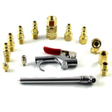 Max 14pcs Zinc Alloy Air Blow Gun Kit Air Tool Compressor Connect Plug 1/4'' NPT