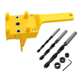 Max Quick Doweling Jig Pocket Hole Jig Locator with Drill Bit Yellow