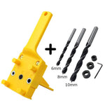 Max Quick Doweling Jig Pocket Hole Jig Locator with Drill Bit Yellow