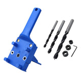 Max Quick Doweling Jig Pocket Hole Jig Locator with Drill Bit Blue