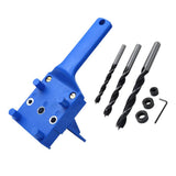 Max Quick Doweling Jig Pocket Hole Jig Locator with Drill Bit Blue