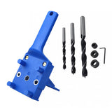 Max Quick Doweling Jig Pocket Hole Jig Locator with Drill Bit Blue