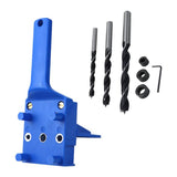 Max Quick Doweling Jig Pocket Hole Jig Locator with Drill Bit Blue