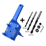Max Quick Doweling Jig Pocket Hole Jig Locator with Drill Bit Blue