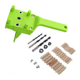 Max Quick Doweling Jig Pocket Hole Jig Locator with Drill Bit and Dowel Green